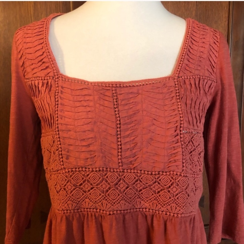 NWOT Meadow Rue Coral Long Sleeve Blouse Size M